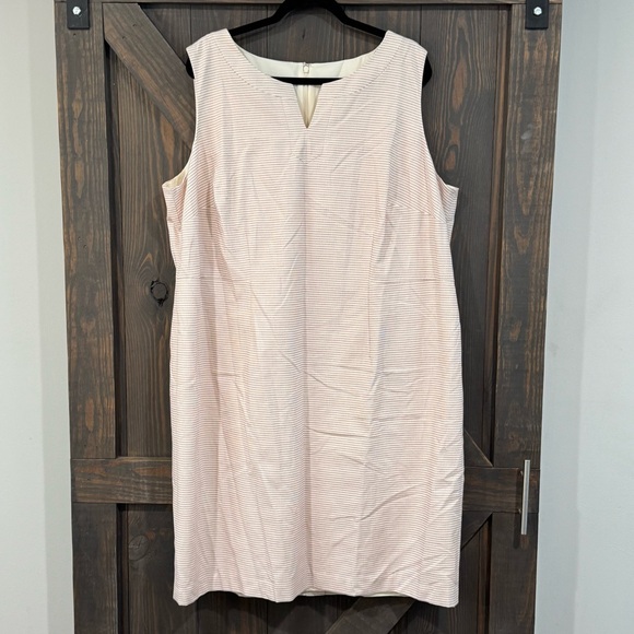 Talbots Women’s Sleeveless Dress Off White with Circle Print Pattern Sz 20W NWT - Picture 1 of 7